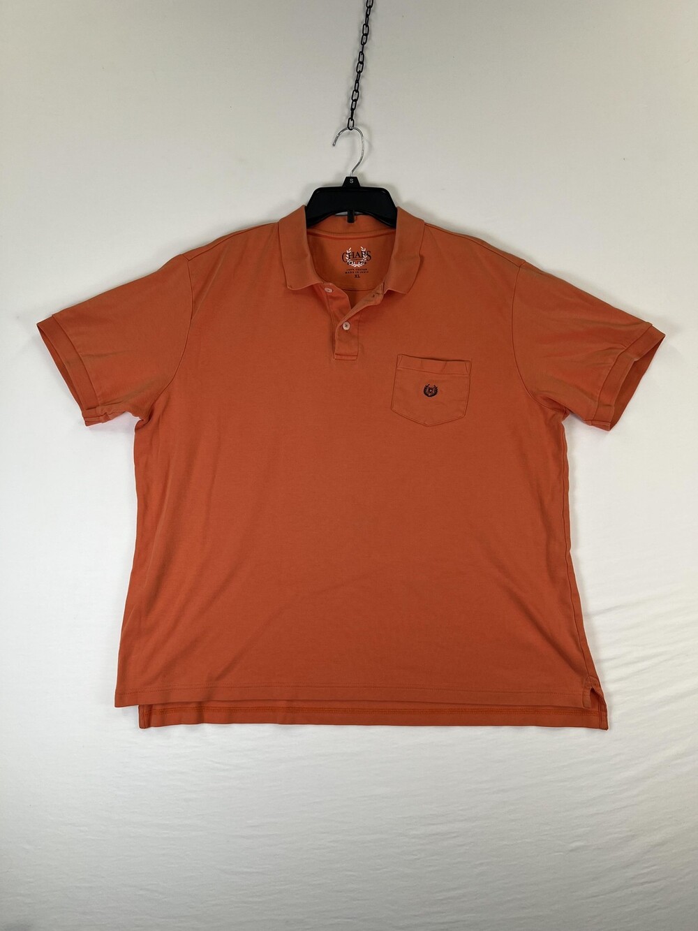 Chaps Polo Shirt Mens XL Orange 100% Cotton Pocket Tagless Short Sleeve Casual